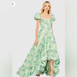 Mac Duggal Green Floral Dress
